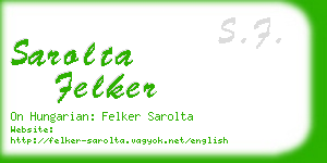 sarolta felker business card